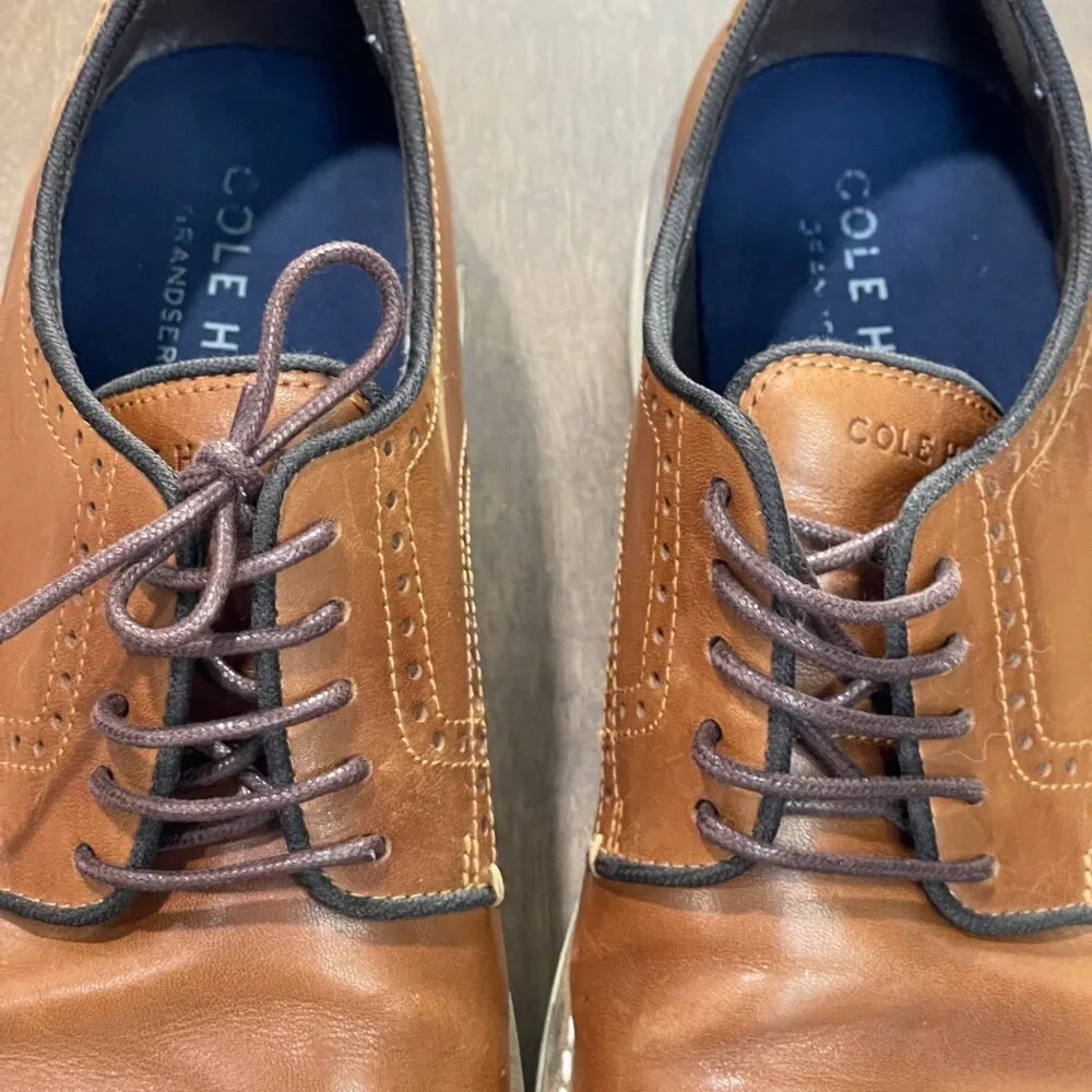 Cole Haan Go To Oxford Men's Size 9.5‎ Leather Dress Shoes Lace up British Tan